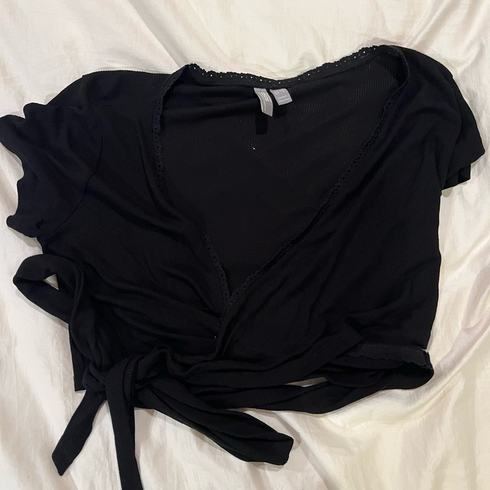 ASOS wrap front black top